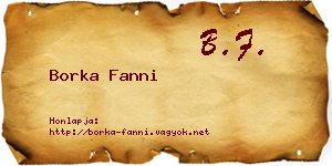 Borka Fanni névjegykártya