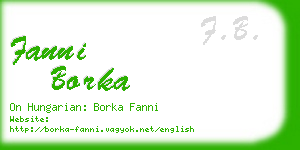 fanni borka business card
